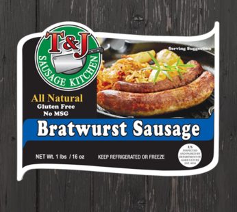 T & J All Natural Bratwurst Sausage (2lb)