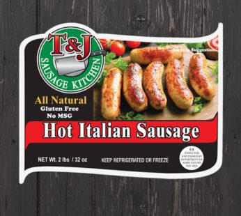 T & J All Natural Hot Italian Sausage (2lb)