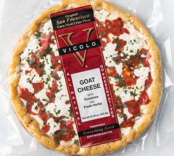 Vicolo Pizza – Goat Cheese with Tomatoes & Fresh Herbs (Corn Meal Crust)
